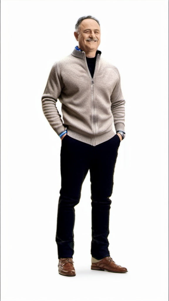Classic wool cardigan for men
