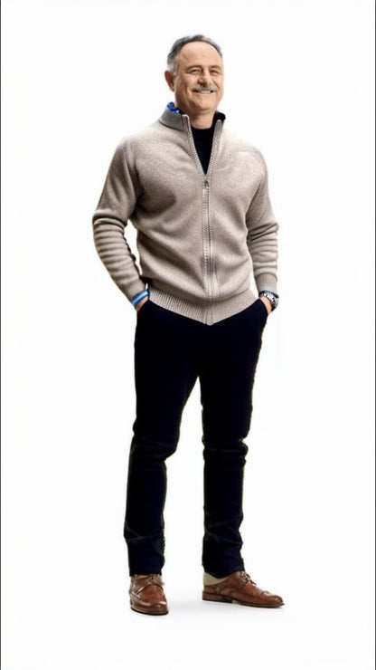 Classic wool cardigan for men