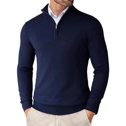 Edward | Men's Sweater with Zippered Collar | Soft Cotton Blend