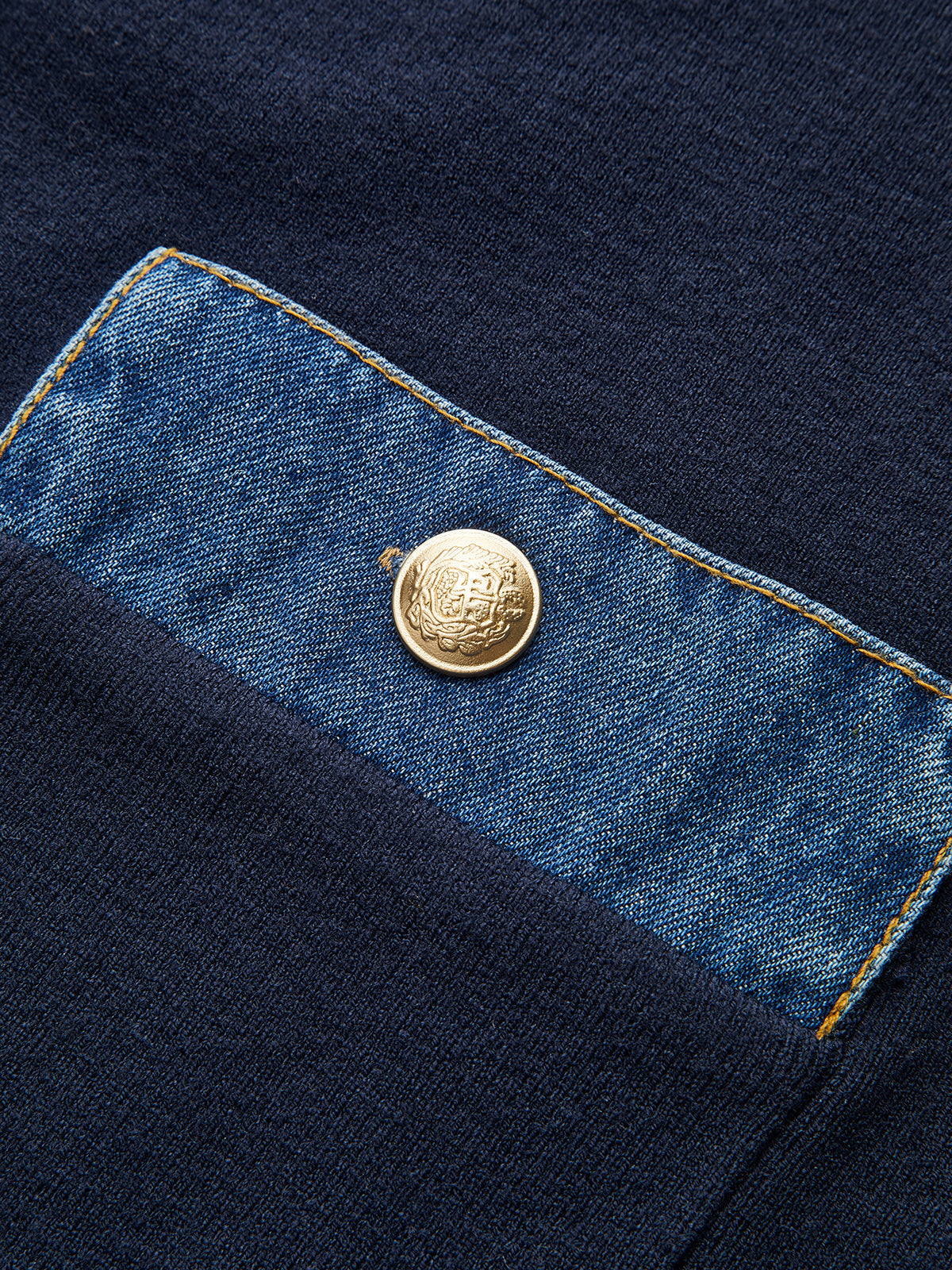 Racy | Women's Sailor Collar Denim Casual Knit Outerwear