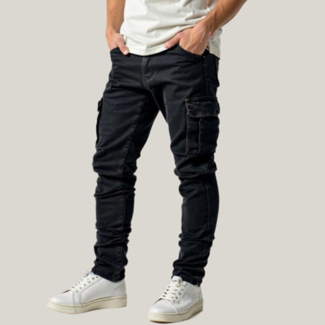 Men's Cargo Jeans - Stretchy Cargo Denim Trousers