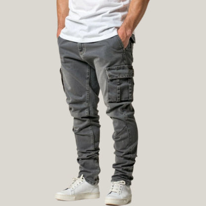 Men's Cargo Jeans - Stretchy Cargo Denim Trousers