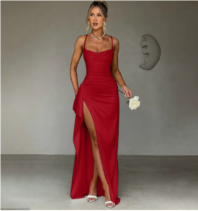 Beautiful Long Dress with High Leg Slit