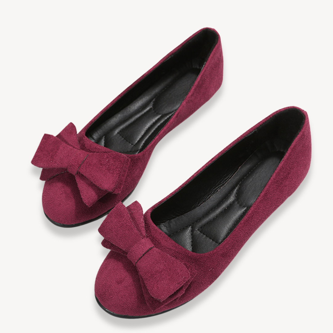 Women's Suede Bow Flats