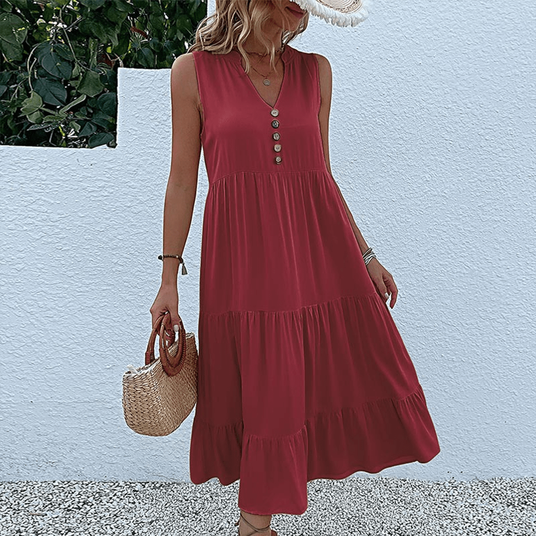Summer Midi Dress Casual Chic Style - BritishElegance