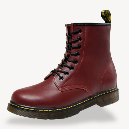 Unisex's Leather Combat Boots - Durable Lace-Up Ankle Shoes