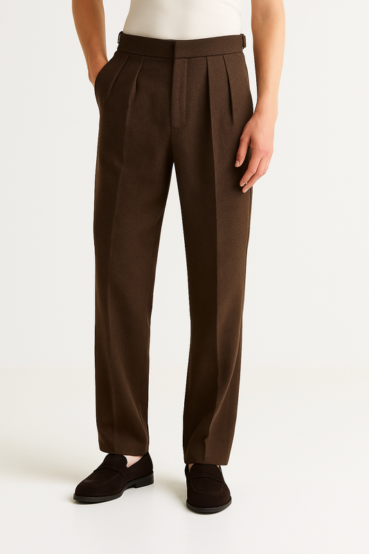 Men’s High-Waist Tailored Dress Trousers