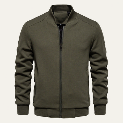 Men’s Lightweight Textured Knit Bomber Jacket