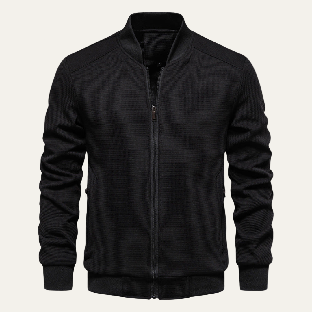Men’s Lightweight Textured Knit Bomber Jacket