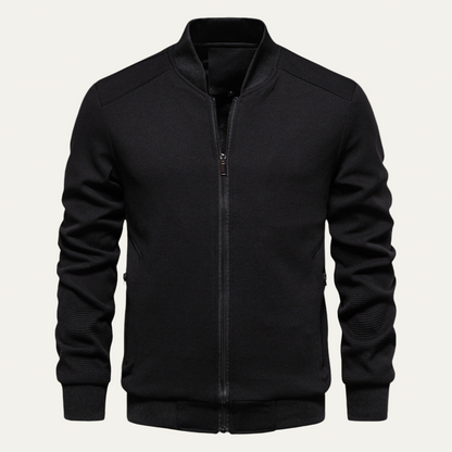 Men’s Lightweight Textured Knit Bomber Jacket