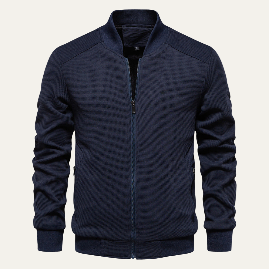 Men’s Lightweight Textured Knit Bomber Jacket