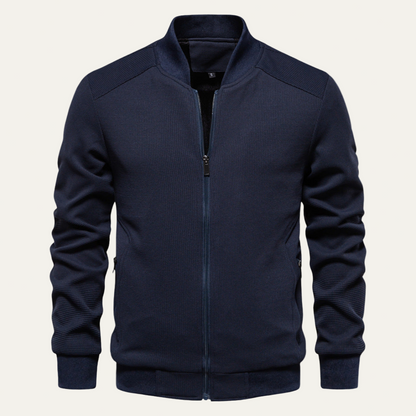 Men’s Lightweight Textured Knit Bomber Jacket