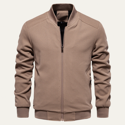 Men’s Lightweight Textured Knit Bomber Jacket