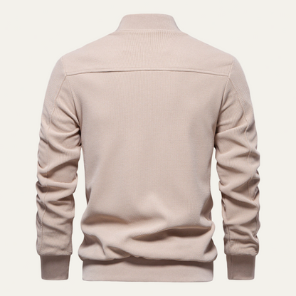 Men’s Lightweight Textured Knit Bomber Jacket