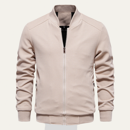 Men’s Lightweight Textured Knit Bomber Jacket