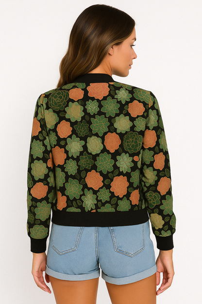 RetroVibe – Women’s Bomber Jacket