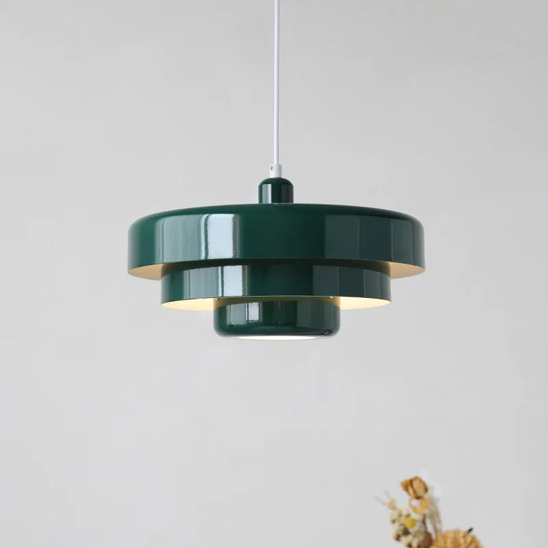 Colorful Layered Pendant Light In Orange And Green
