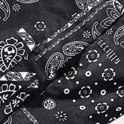 Charlie - Reversible Paisley Men's Puffer Jacket Black