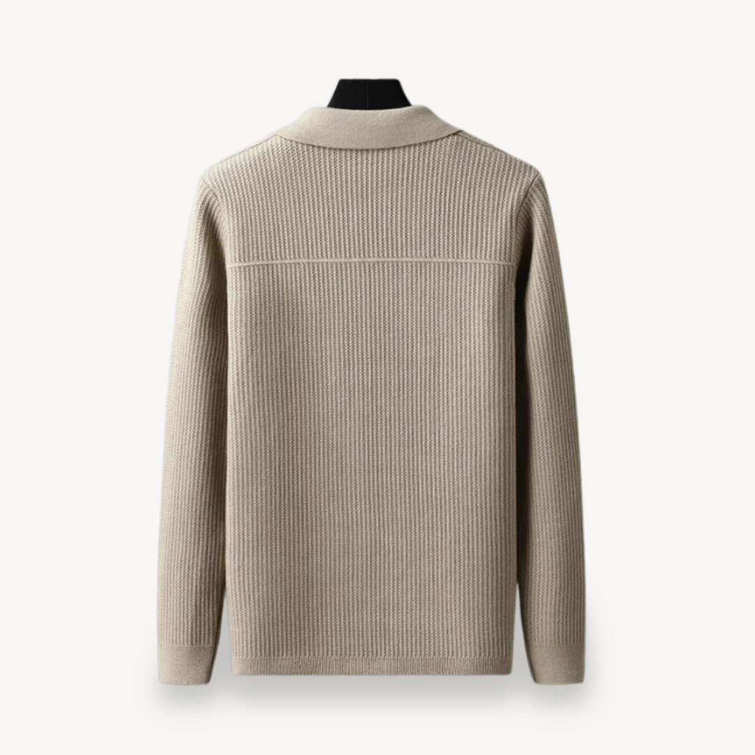 Ribbed Knit Cardigan for Men