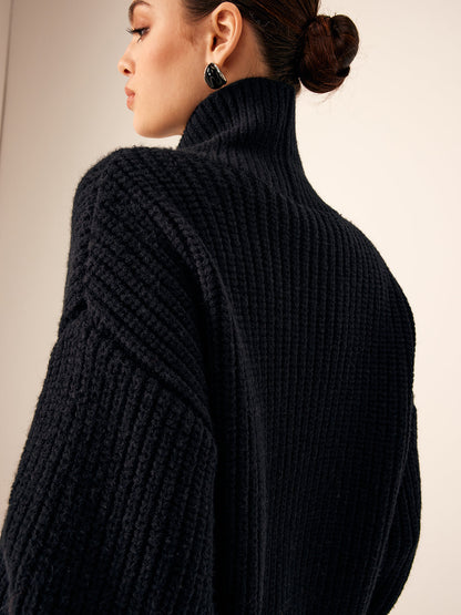 Cecelia | Ribbed Lapel Button Knit Jacket