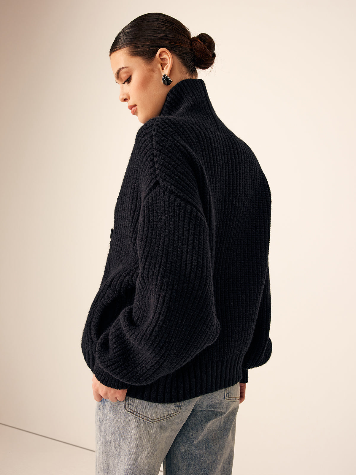 Cecelia | Ribbed Lapel Button Knit Jacket