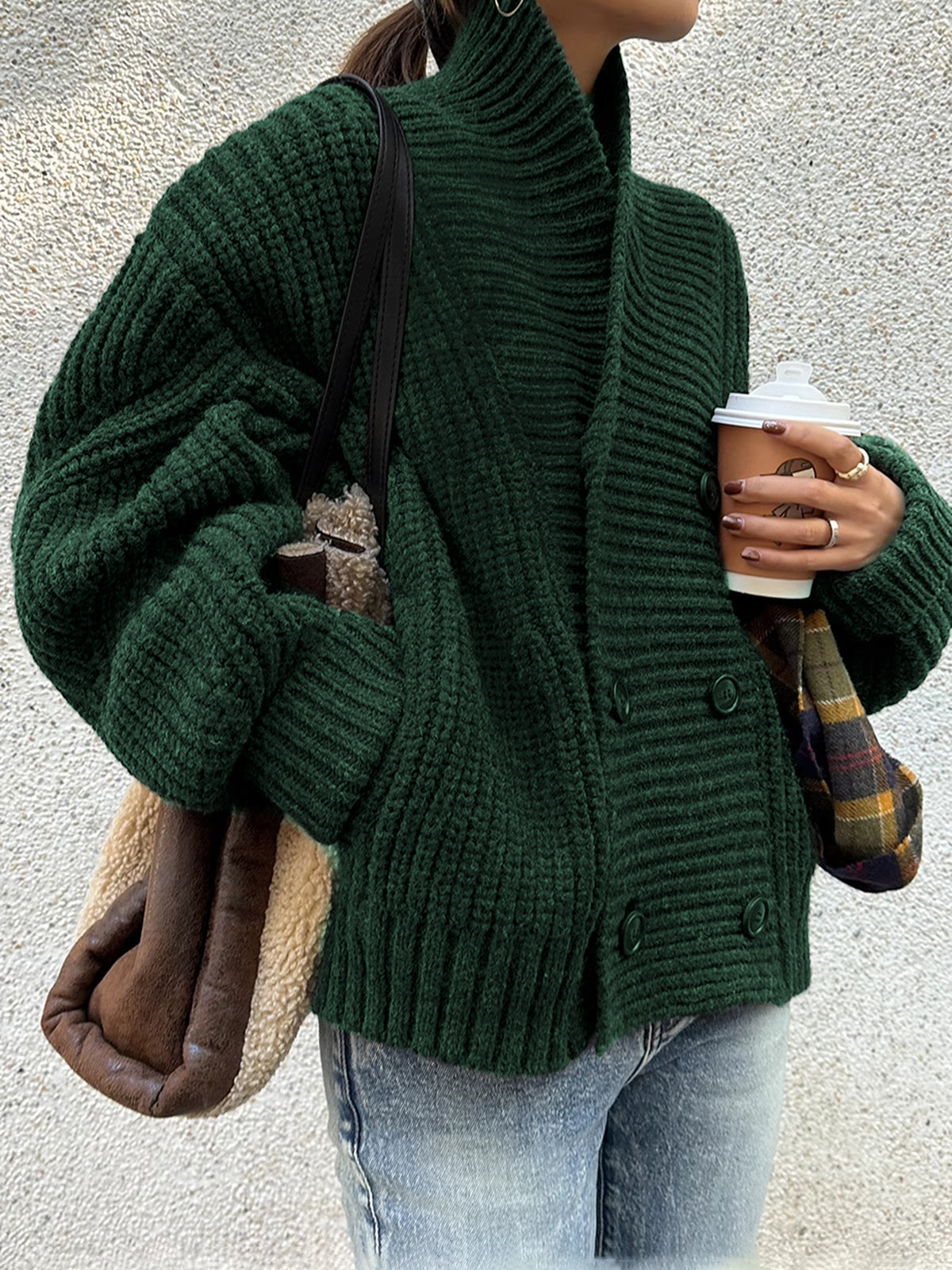 Cecelia | Ribbed Lapel Button Knit Jacket