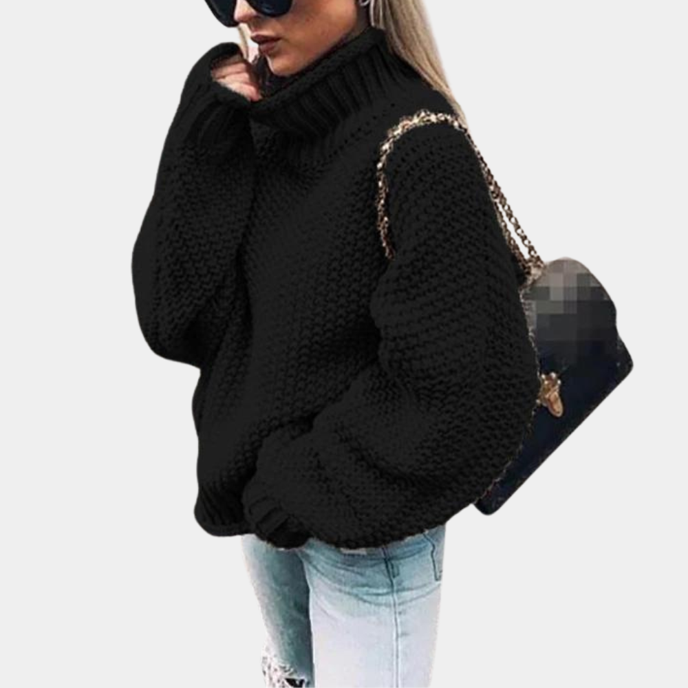 Cozy Women's Large Turtleneck Wool Sweater