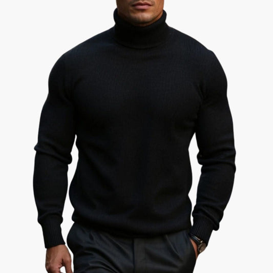 Men’s Cotton Turtleneck Jumper – Premium Knitwear for Autumn