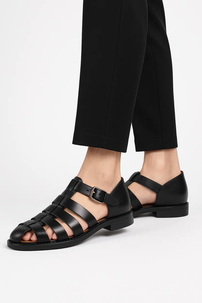 Callum – PU Leather Sandals with Sleek Silhouette