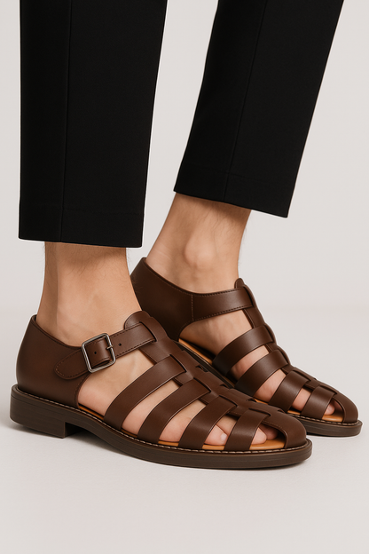 Callum – PU Leather Sandals with Sleek Silhouette