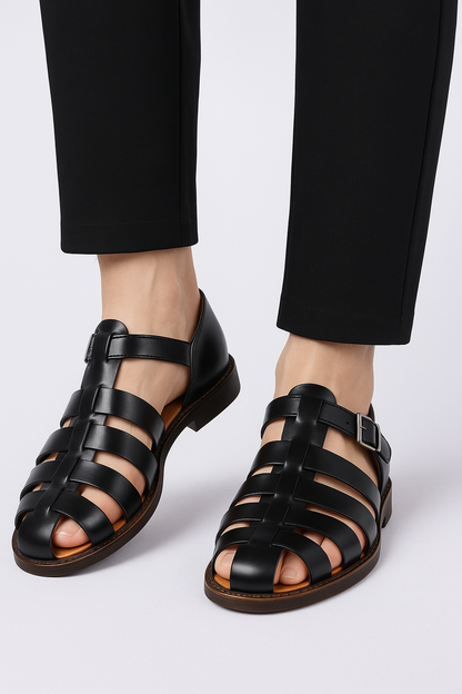 Callum – PU Leather Sandals with Sleek Silhouette