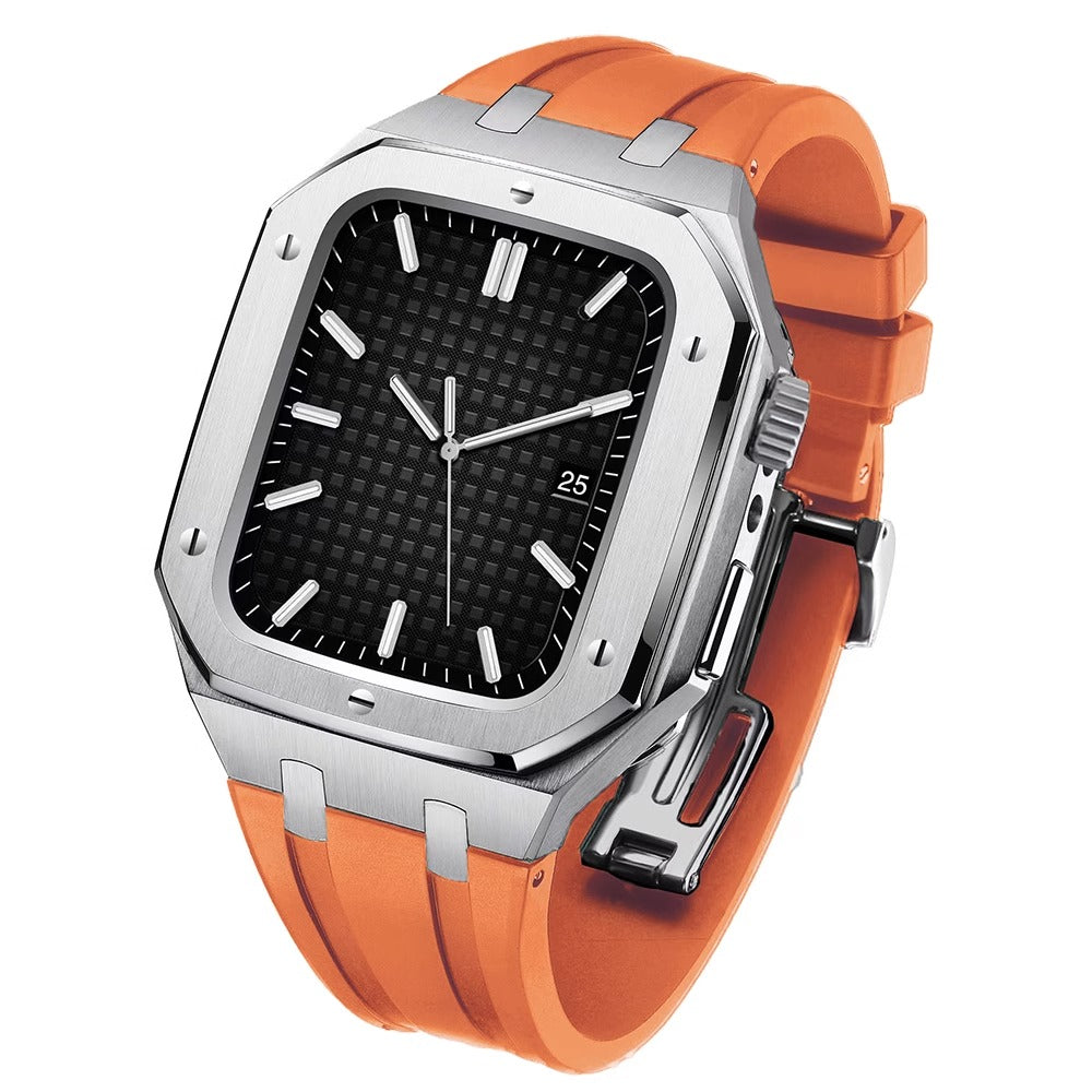 Silicone Strap and Metal Case Upgrade Kit for Apple Watch
