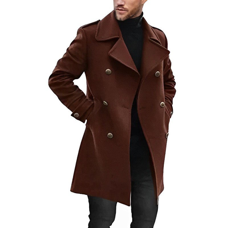 Ruben | Men’s Peacoat – Double-Breasted Winter Coat with Refined Fit