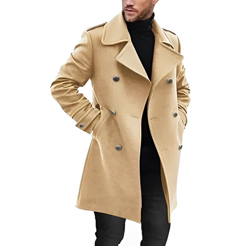 Ruben | Men’s Peacoat – Double-Breasted Winter Coat with Refined Fit