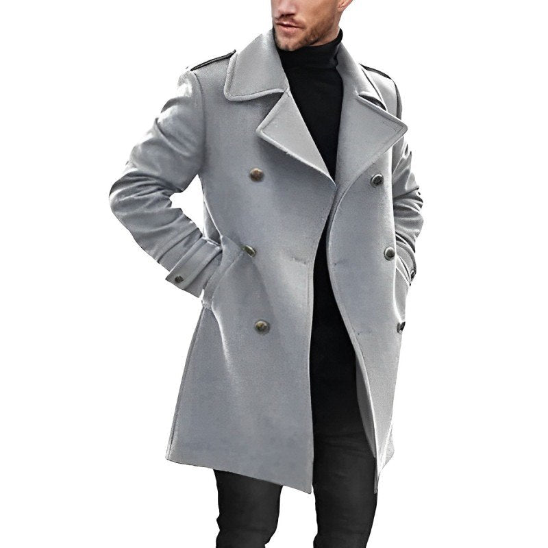 Ruben | Men’s Peacoat – Double-Breasted Winter Coat with Refined Fit