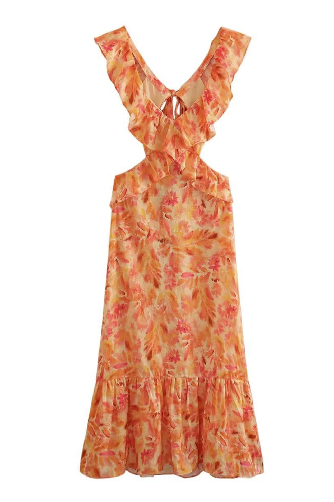 Beautiful Summer Maxi Dress - Strapless with Floral Details