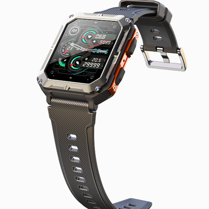 Rugged Smartwatch with Gorilla Glass, Stainless Steel, Waterproof Fitness Tracker – Heart Rate Monitor