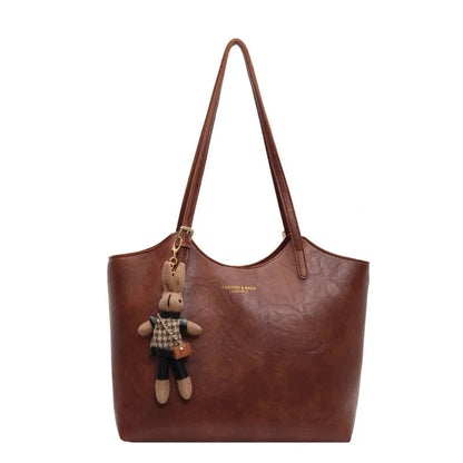 RusticCharm | Stylish Spacious Vegan Leather Tote Bag for Everyday Use