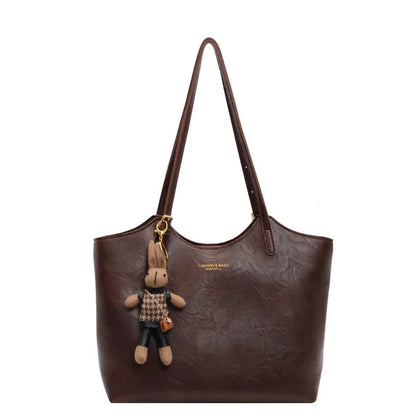 RusticCharm | Stylish Spacious Vegan Leather Tote Bag for Everyday Use
