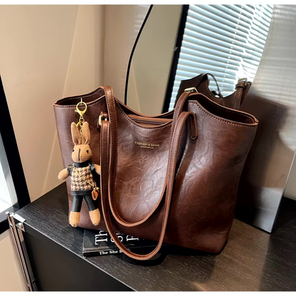 RusticCharm | Stylish Spacious Vegan Leather Tote Bag for Everyday Use