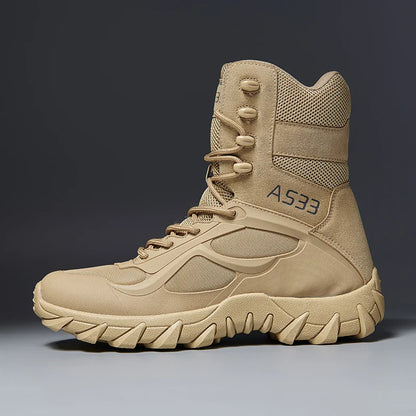 Rugged Mens Leather Work Safety Boots
