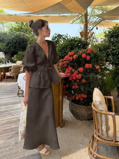 Floral Ruffled Off Shoulder Dress Set