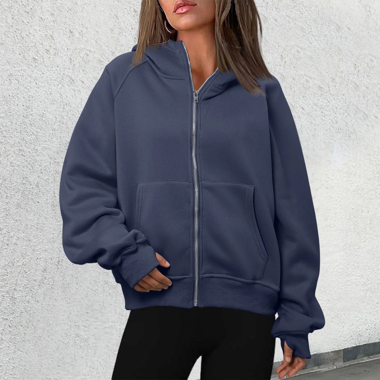 Cozy Women's Zip Up Hooded Sweatshirt