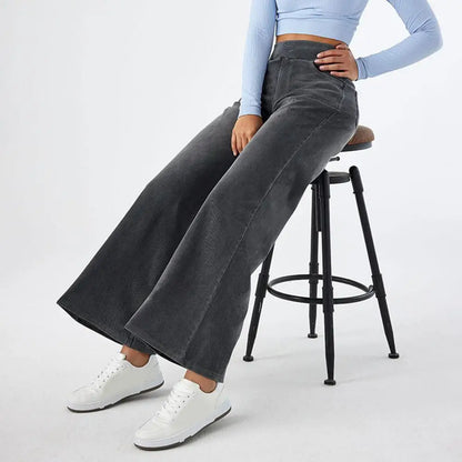Comfortable High-Waist Straight Leg Women's Jeans - BritishElegance