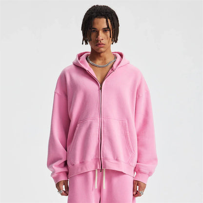 Warm Fleece Zip Up Hooded Jacket