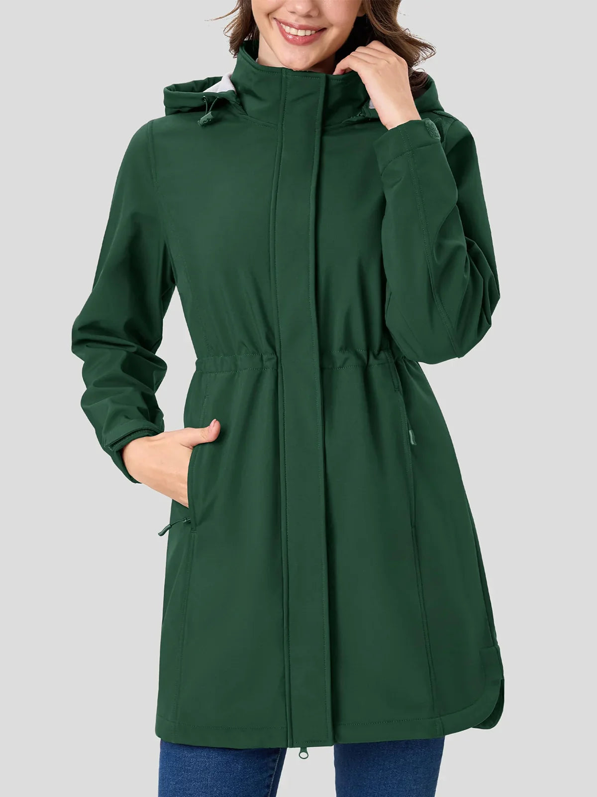 Breathable Lightweight Water Resistant Ladies Parka Jacket