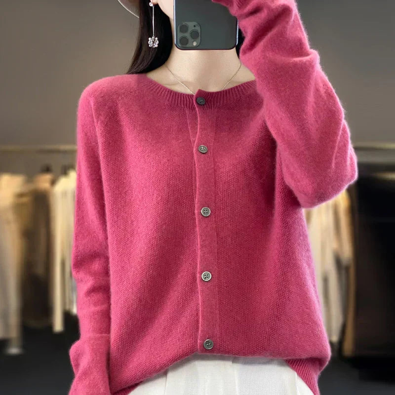 Soft Women's Open Front Wool Cardigan Sweater