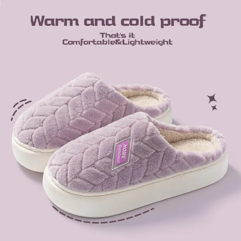 Cozy Women's Fleece Indoor Slippers with Grip Soles