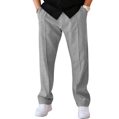 Comfortable Fit Straight Leg Pants with Elastic Waist