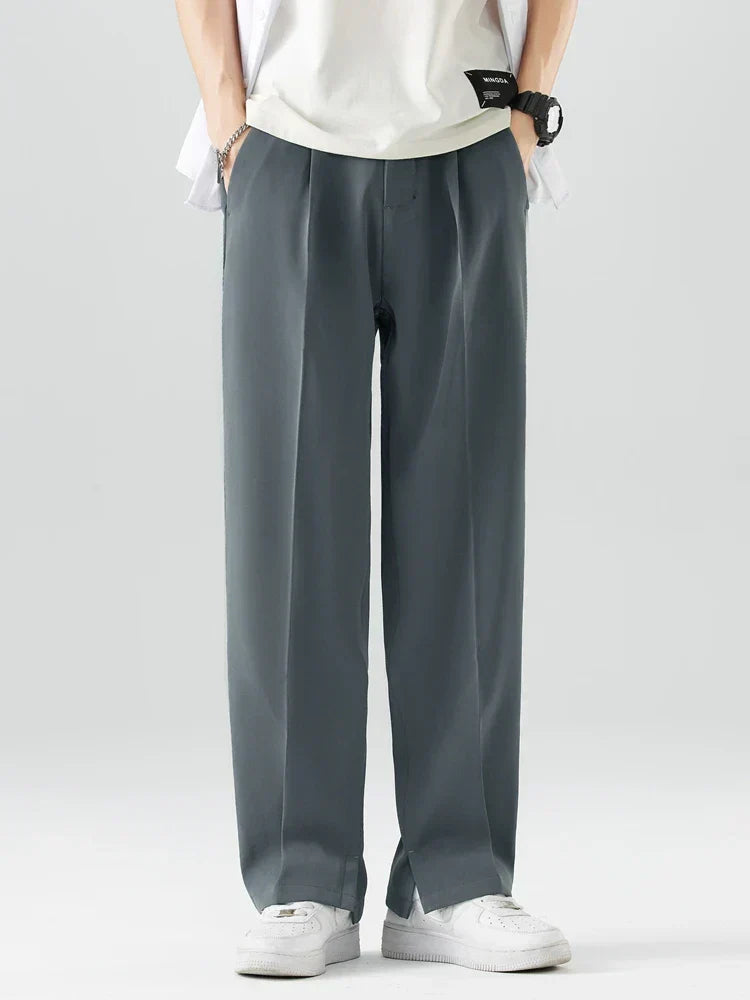 Men's Comfortable Straight Leg Cotton Trousers